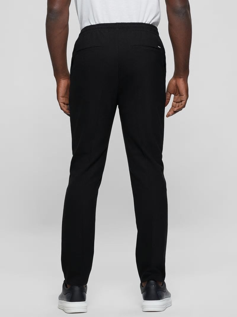 Guess Harper Woven Tapered Pant - Jet Black Multi