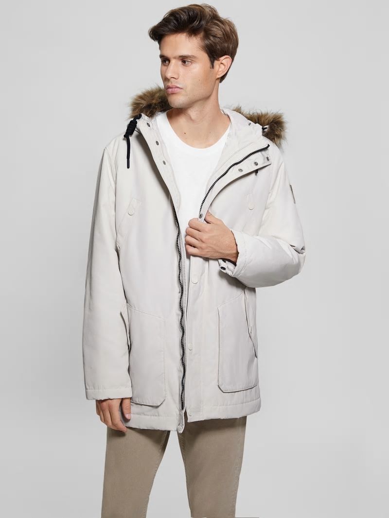 Guess Winter Faux-Fur Parka - Muted Stone