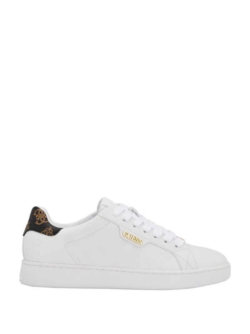 Guess Renzy Debossed Logo Low-Top Sneakers - White Graffiti