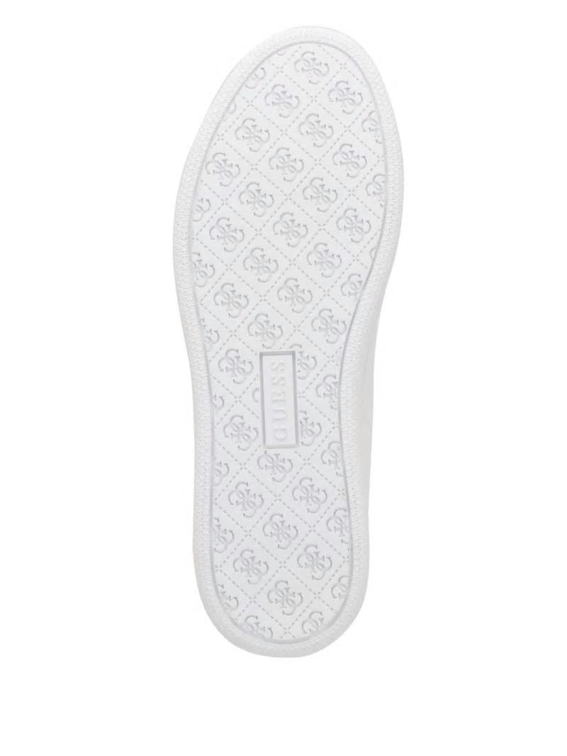 Guess Renzy Debossed Logo Low-Top Sneakers - White Graffiti