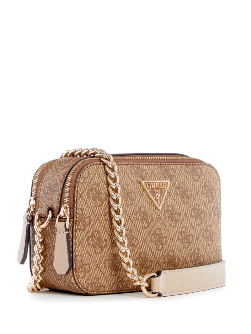 Guess Noelle Quatto G Camera Crossbody - Latte Logo