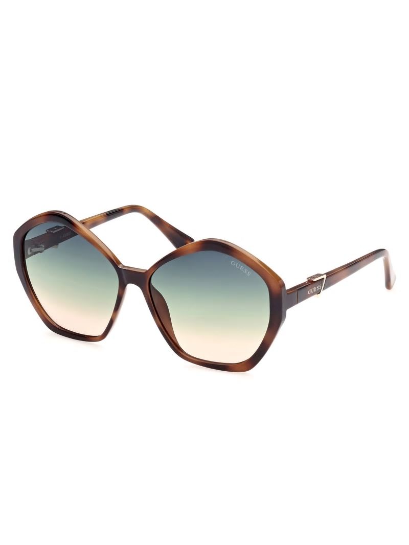 Guess Oversized Geometric Logo Sunglasses - 53p Tort