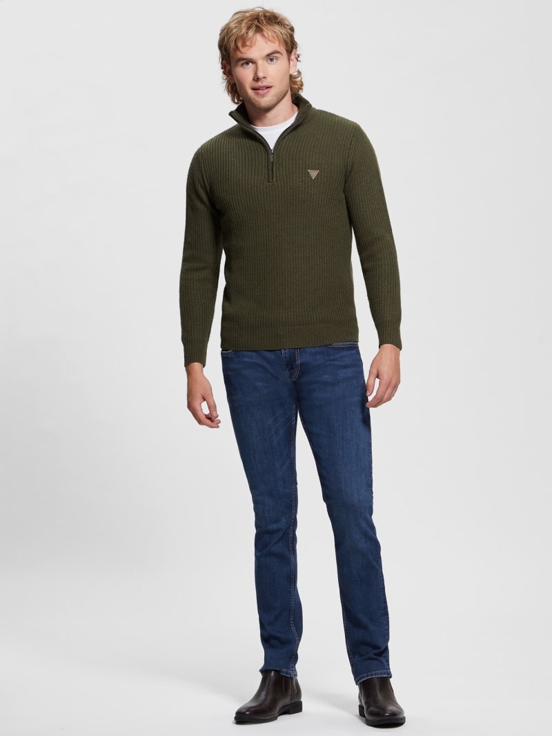 Guess Aric Ribbed Camioner Sweater - Dusty Sage