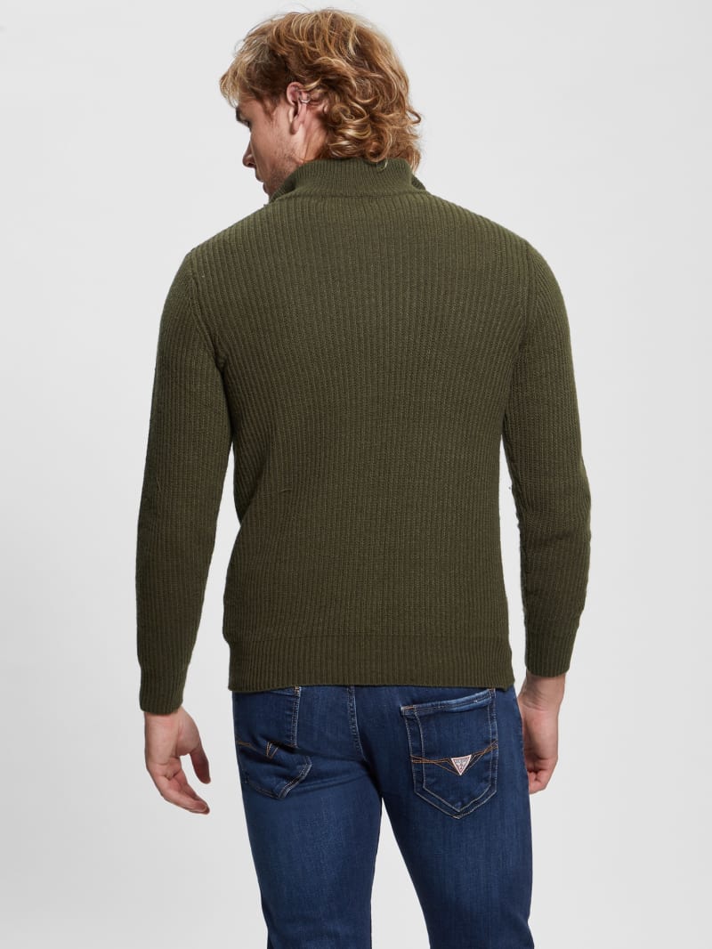 Guess Aric Ribbed Camioner Sweater - Dusty Sage