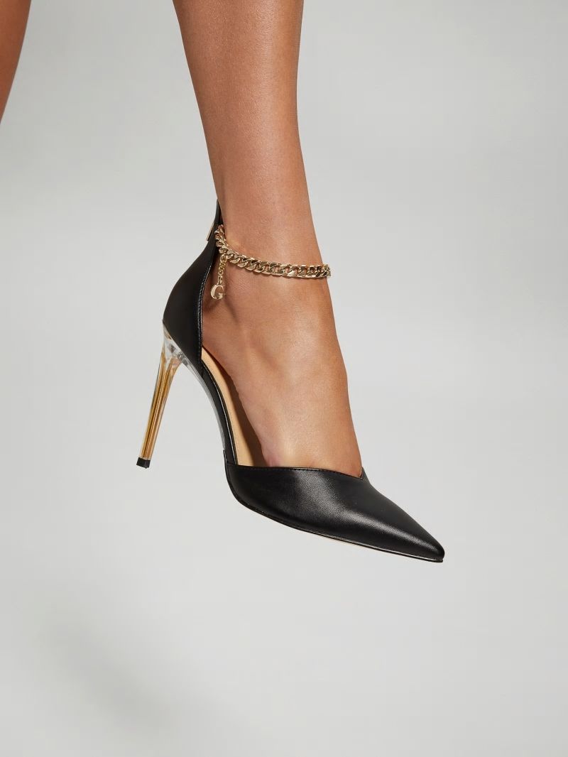 Guess Stefany G-Chain Ankle Strap Pumps - Black 001