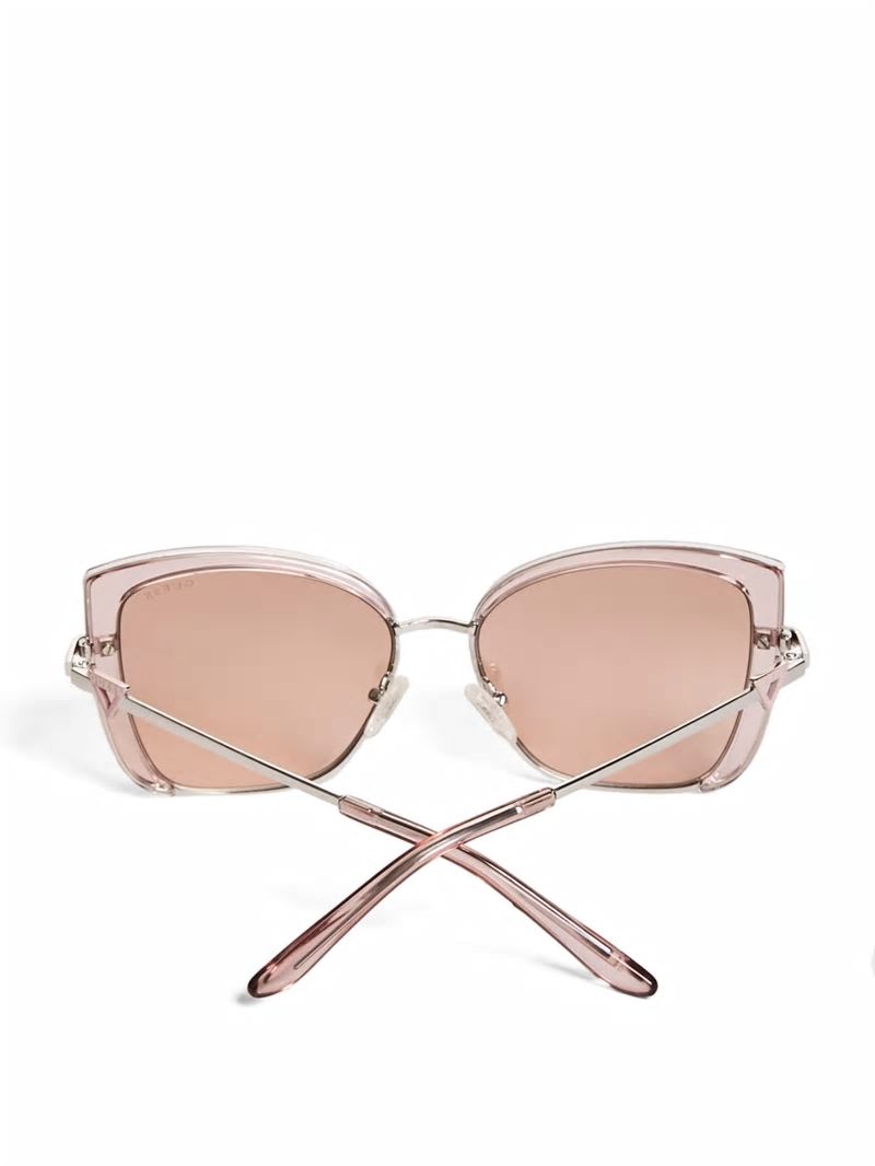 Guess Tinted Cat-Eye Sunglasses - Shiny Pink / Bordeaux Mir