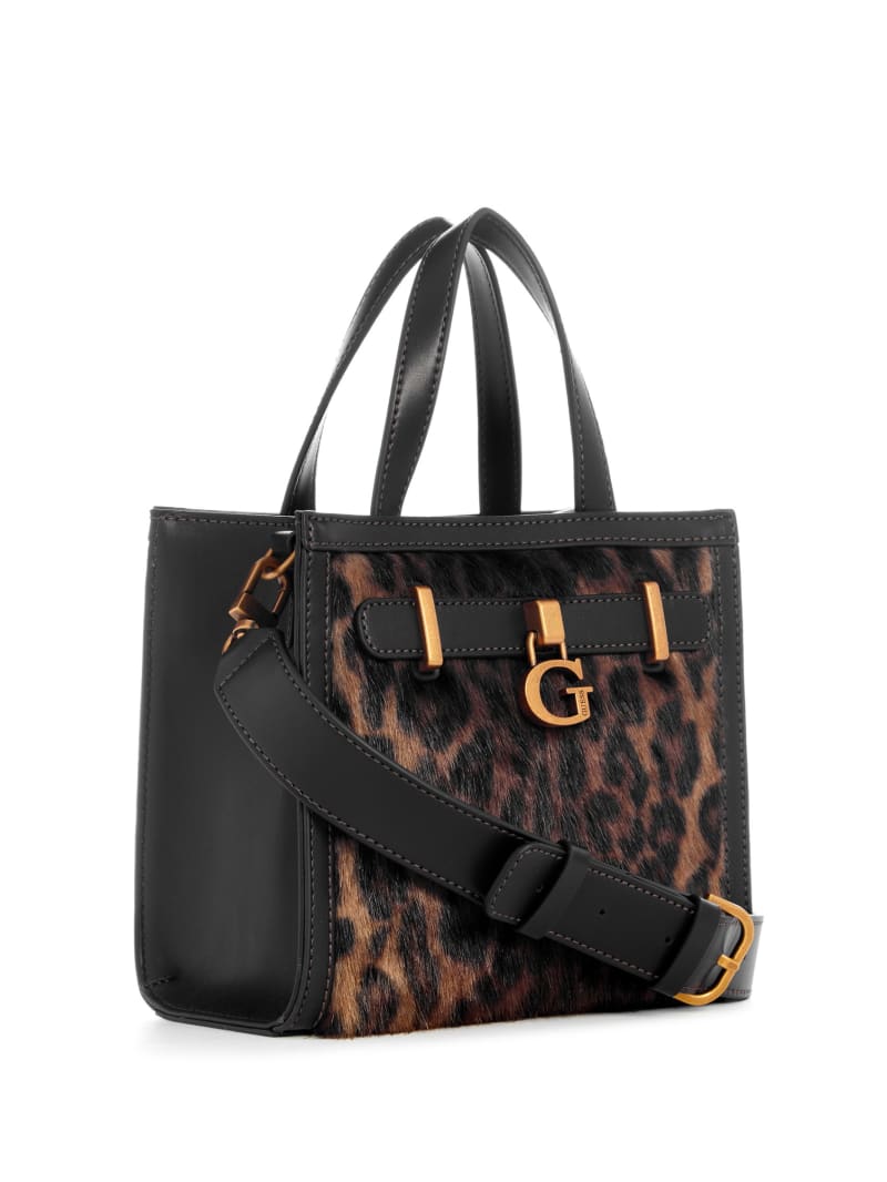 Guess Bergen Compartment Mini Tote - Leopard