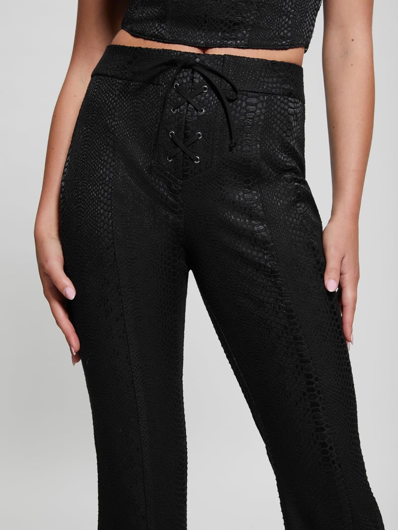 Guess Kiersten Lace-Up Pants - Black