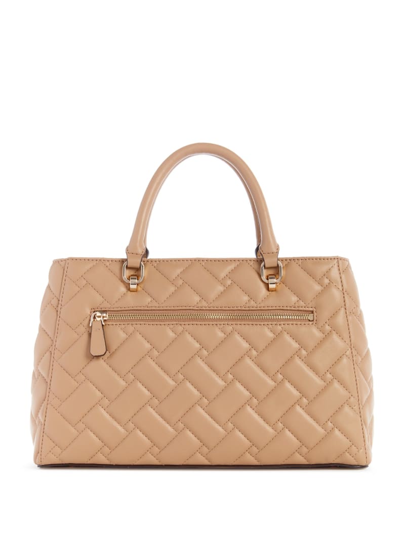 Guess Alanna Girlfriend Satchel - Beige Overflow