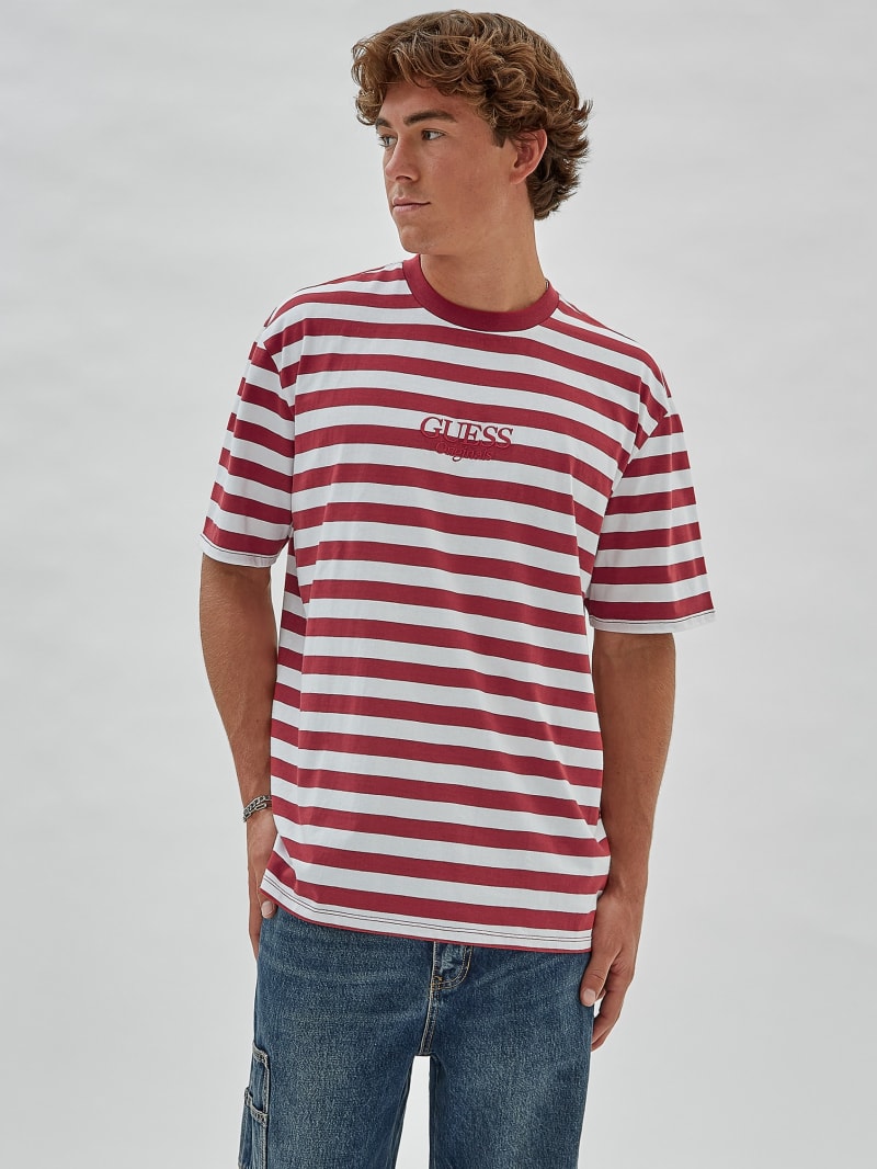 Guess GUESS Originals Eco Simple Stripe Tee - Autumn Spice Multi