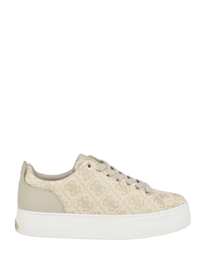 Guess Giaa Logo Print Low-Top Sneakers - Gold