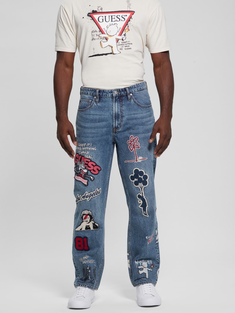 Guess Classic Patched Jeans - Weathered Stone