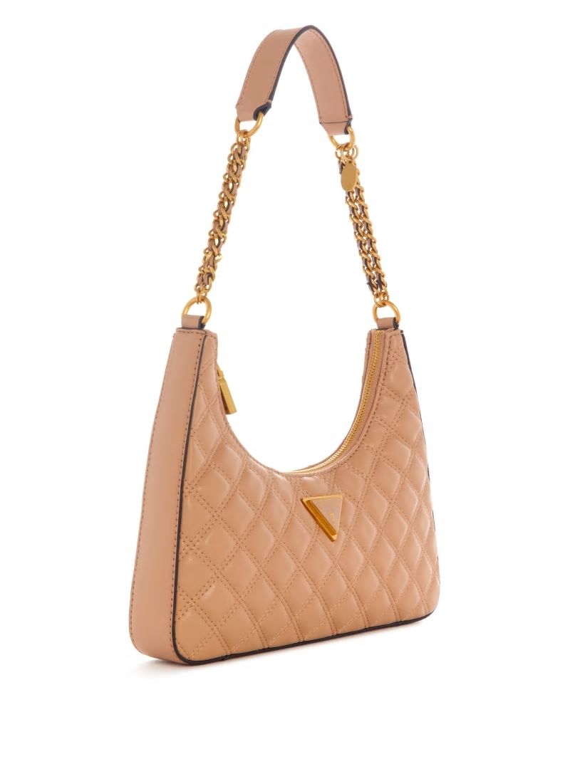 Guess Giully Top-Zip Shoulder Bag - Beige Overflow