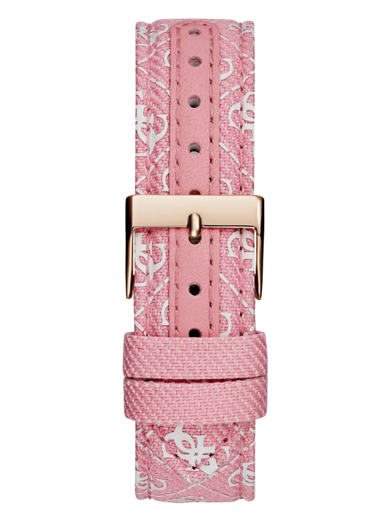 Guess Pink Denim Analog Watch - Silver