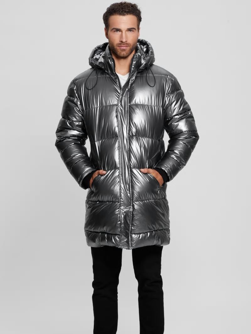 Guess Polar Puffer Jacket - Metallic Silver