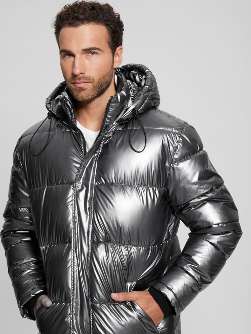 Guess Polar Puffer Jacket - Metallic Silver