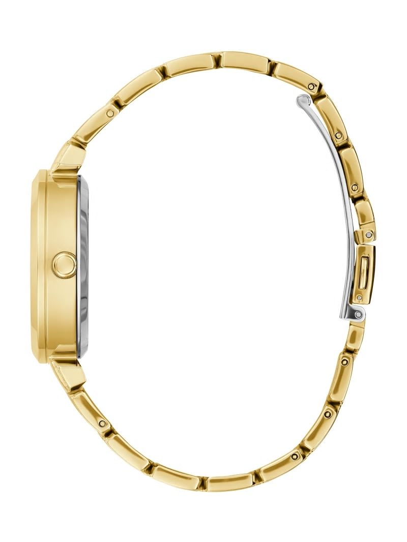 Guess Gold-Tone Transparent Analog Watch - Gold