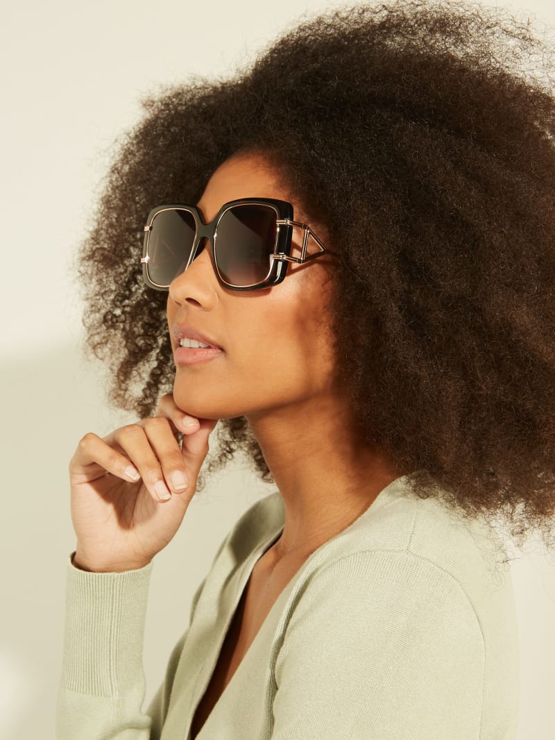 Guess Oversized Square Sunglasses - Dark Havana