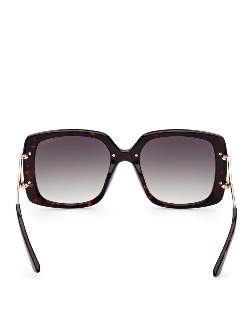 Guess Oversized Square Sunglasses - Dark Havana