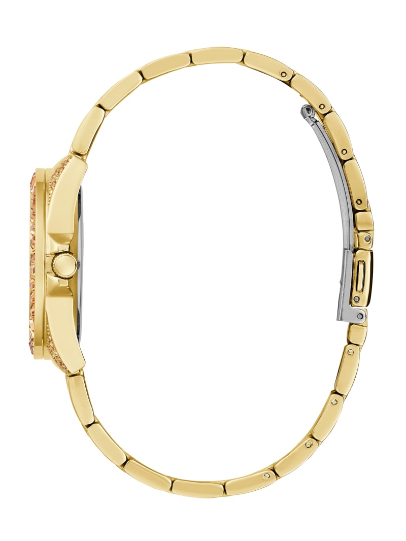 Guess Gold-Tone and Crystal Analog Watch - Gold