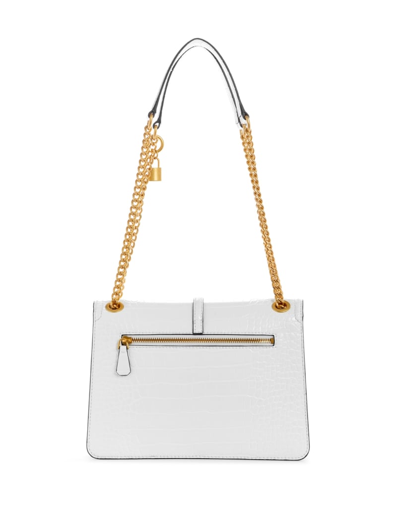 Guess James Croc Convertible Bag - White Multi