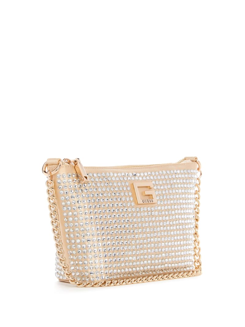 Guess Gilded Glamour Mini Top-Zip Bucket Bag - Pale Gold