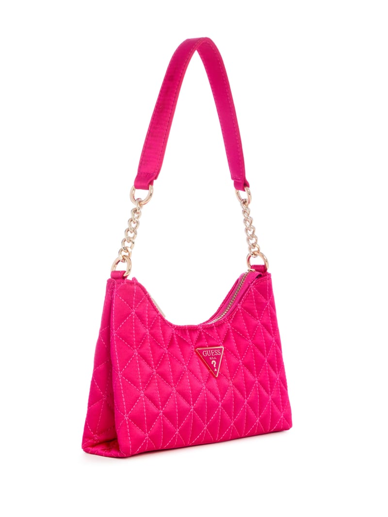 Guess Velina Quilted Satin Mini Shoulder Bag - Pink