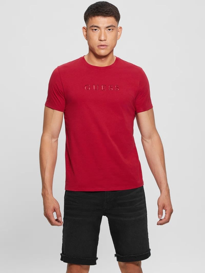 Guess Embroidered Logo Tee - Chili Red