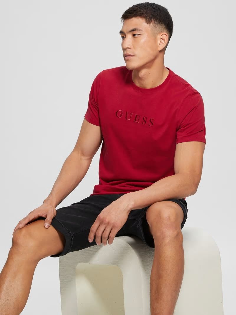 Guess Embroidered Logo Tee - Chili Red