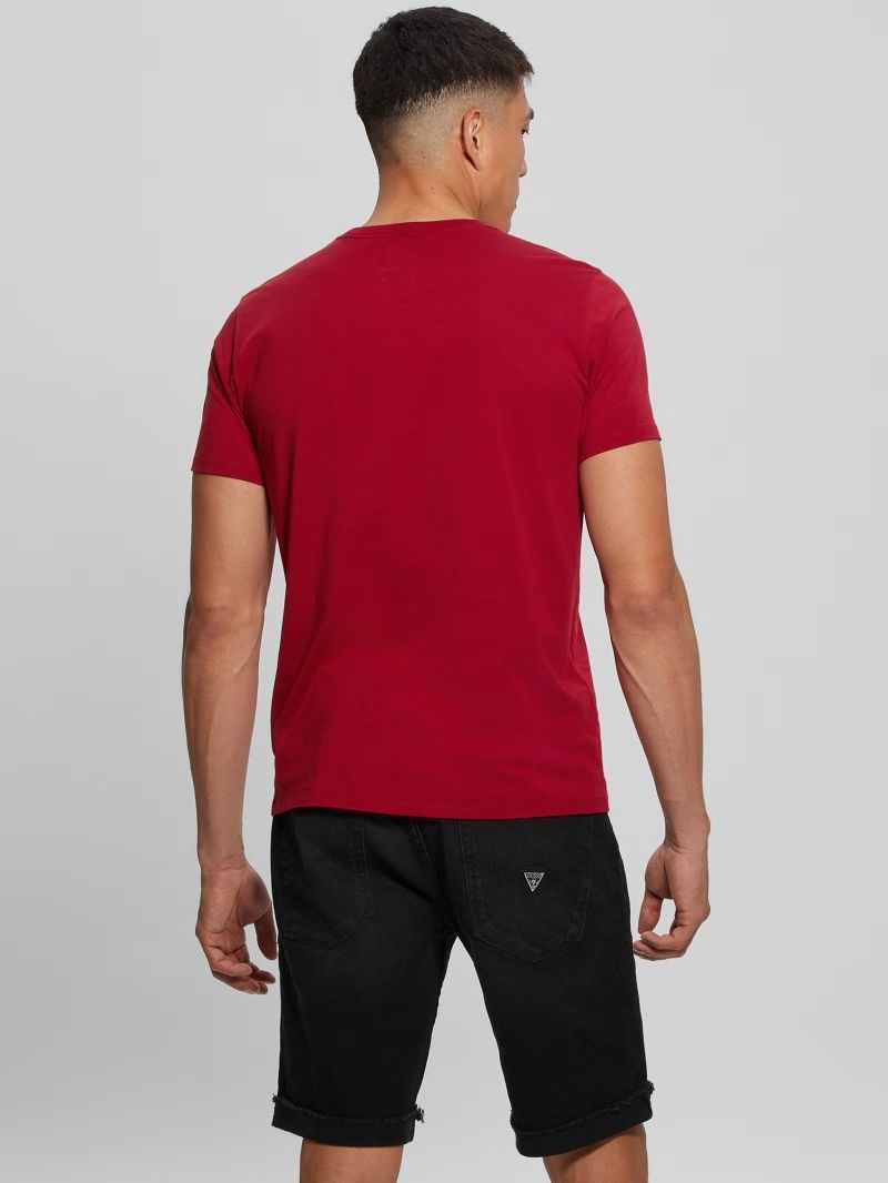 Guess Embroidered Logo Tee - Chili Red