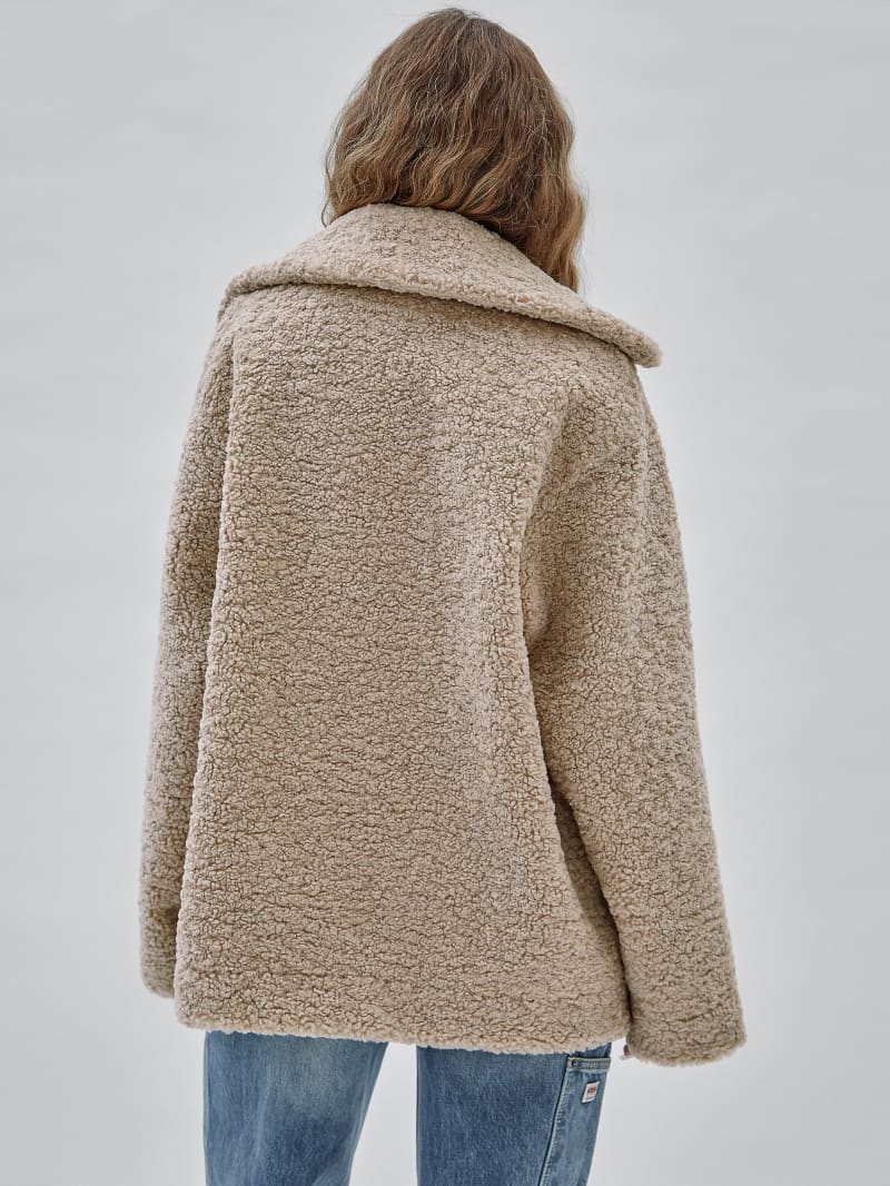 Guess GUESS Originals Sherpa Coat - Neutral Sand