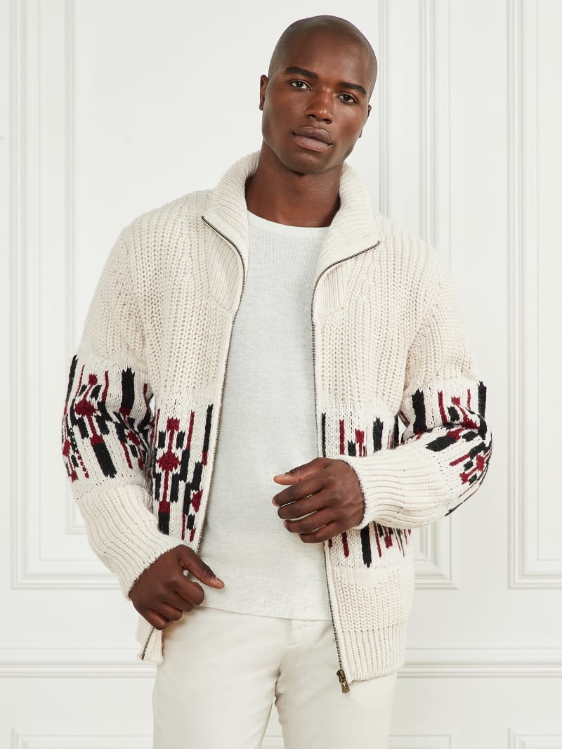 Guess Jacquard High Neck Cardigan - Dreamy Moon