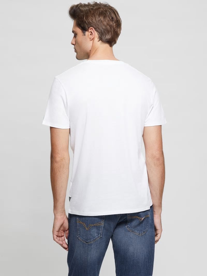 Guess Eco Metallic-Accented Tee - Pure White