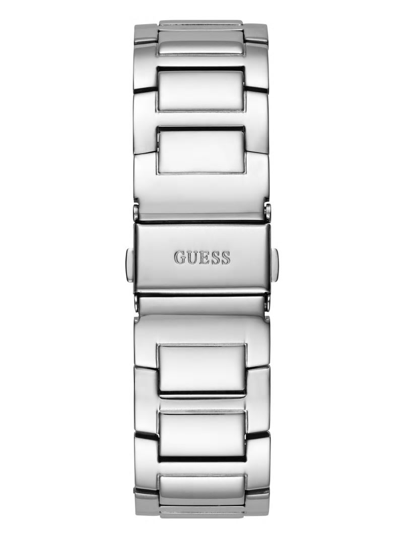 Guess Silver-Tone Rhinestone Cut-Through Watch - Silver