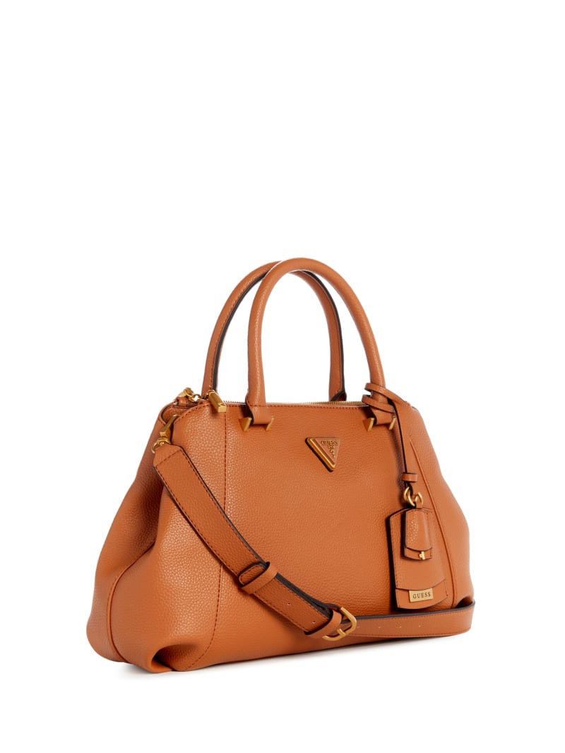 Guess Laryn Pebbled Luxury Satchel - Cognac