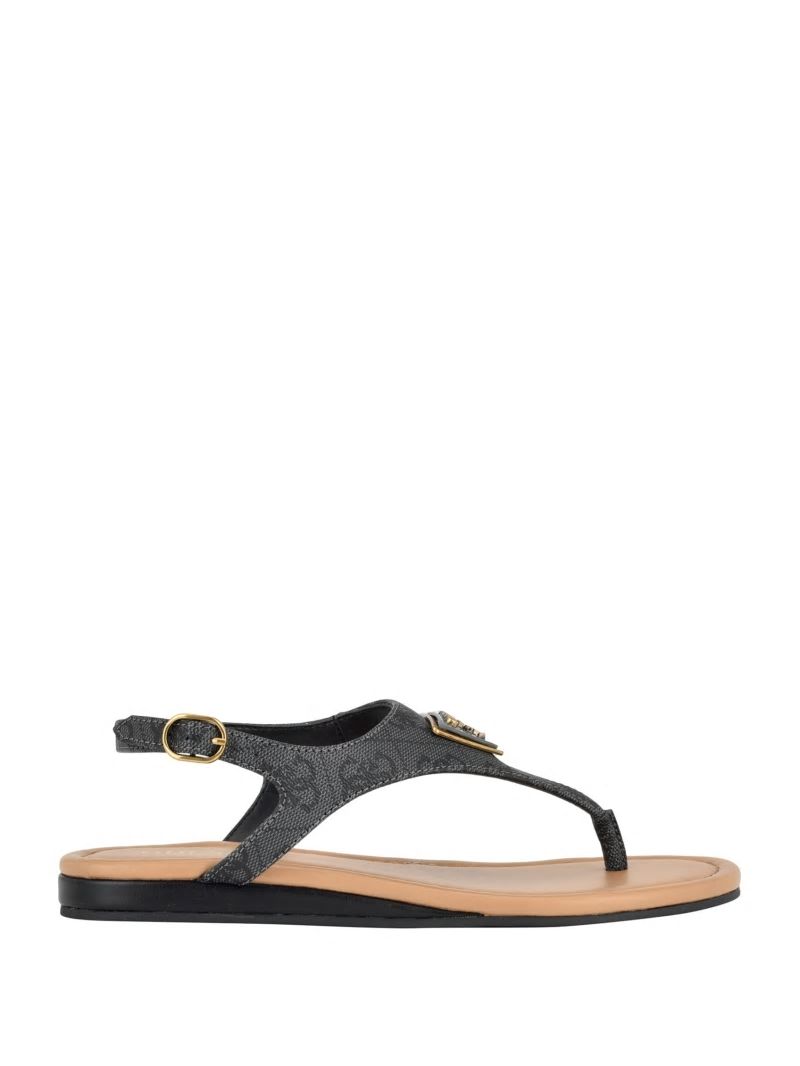 Guess Unali Thong Sandals - Black 001