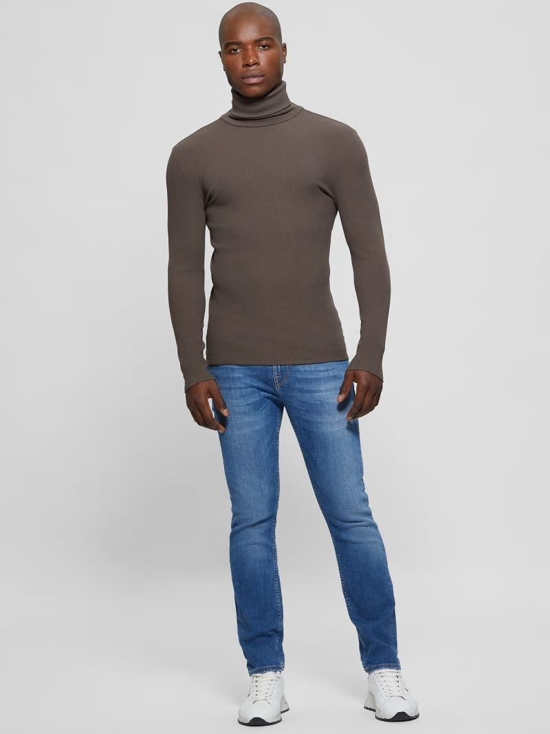 Guess Mateo Turtleneck Tee - Chocolate Brownie