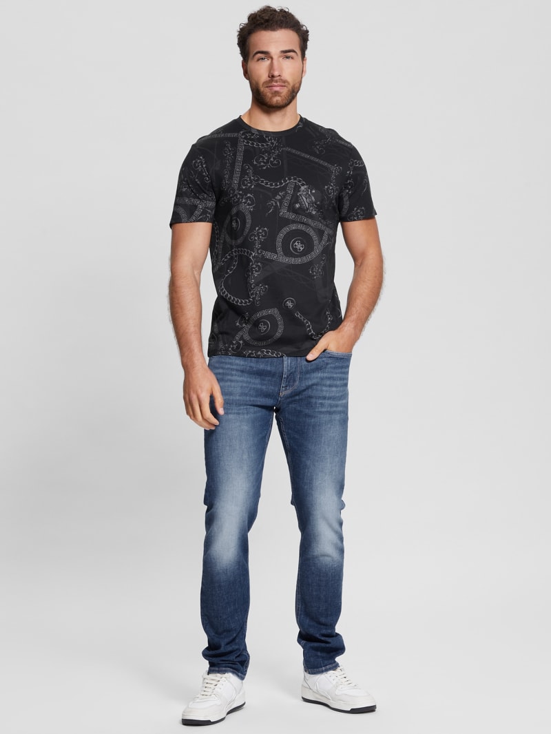 Guess Eco Tonal Printed Quattro G Tee - Jet Black Multi