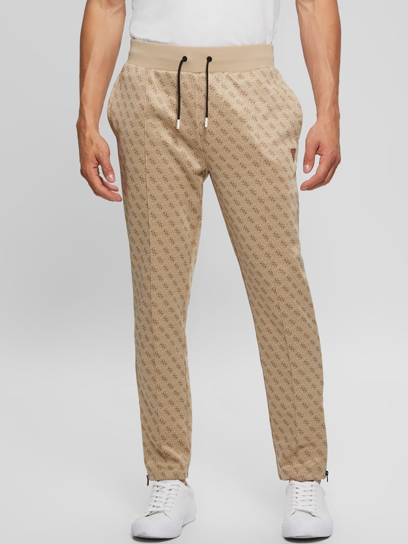 Guess Eco Korbin Track Pants - 4g Aop Beige Blanco