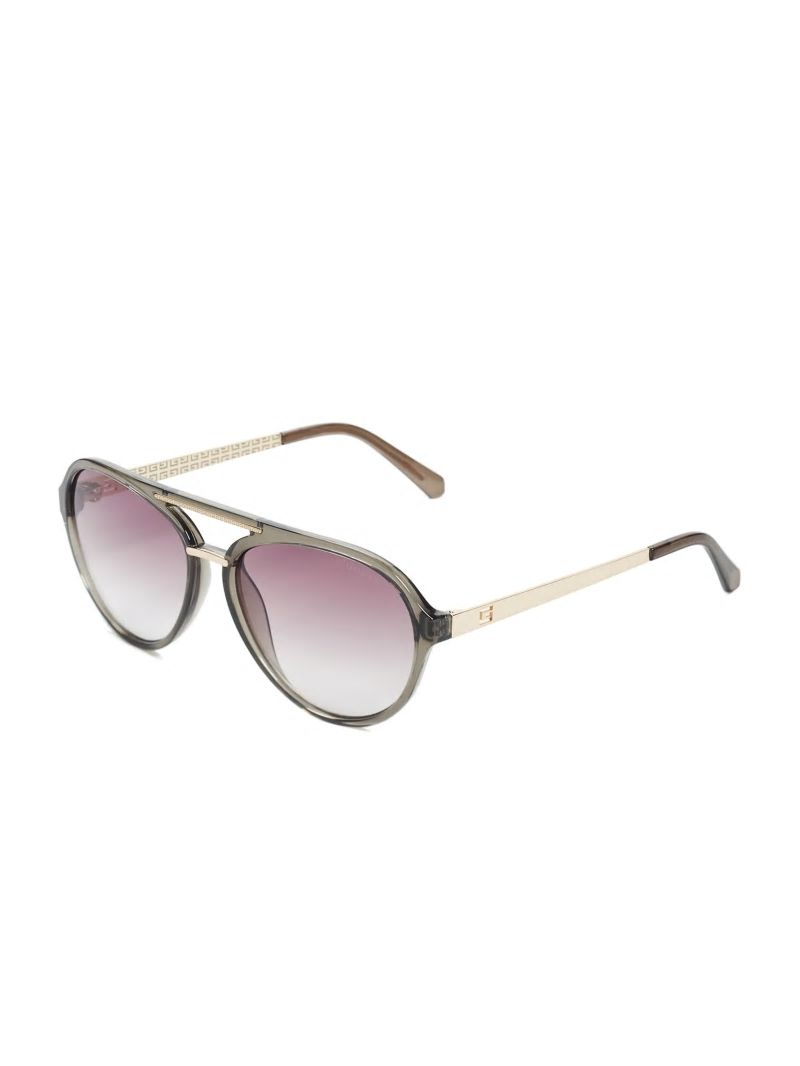 Guess Samuel Logo Aviator Sunglasses - Matte Crystal Grey Frame