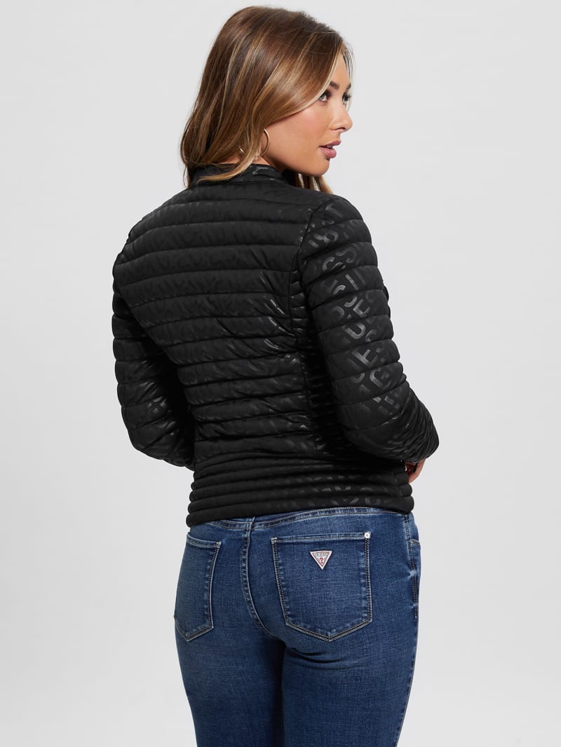 Guess Vona Quilted Logo Jacket - Black