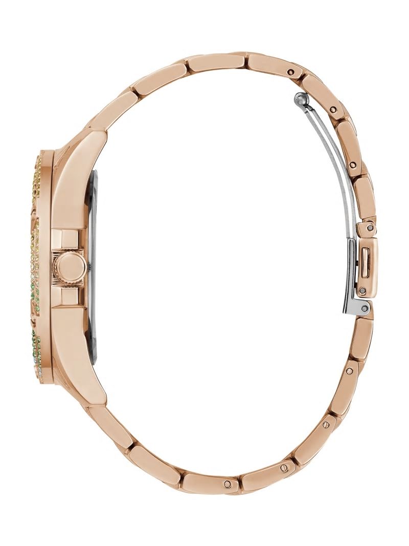 Guess Rose Gold-Tone Multifunction Watch - Silver