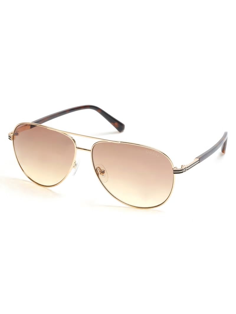 Guess Aviator Metal Sunglasses - Tortoise