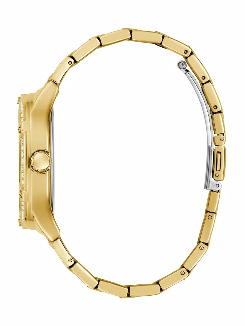 Guess Gold-Tone and Crystal Multifunction Watch - Gold