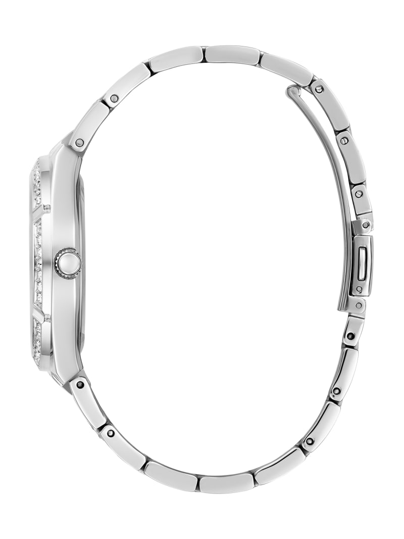 Guess Silver-Tone Cut-Through Multifunction Watch - Silver