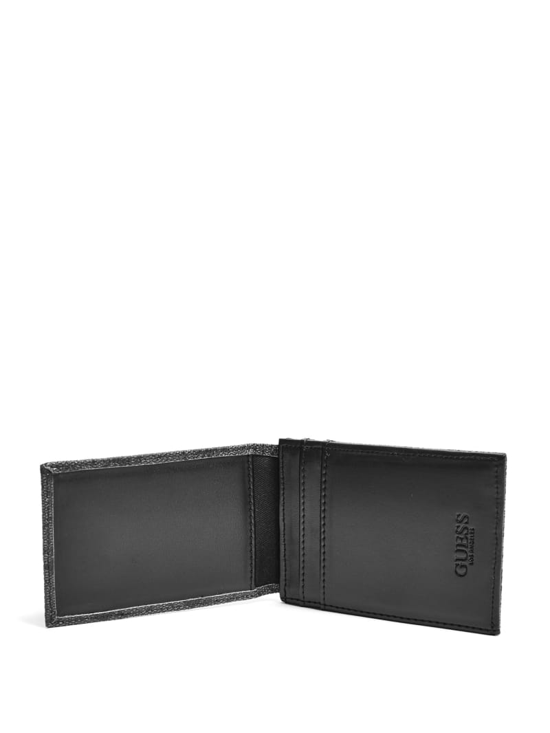 Guess Don Logo-Print Magnetic Card Case - Black