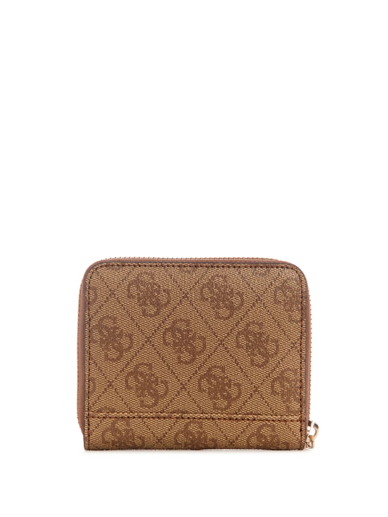 Guess Laurel Small Zip-Around Wallet - Latte Logo