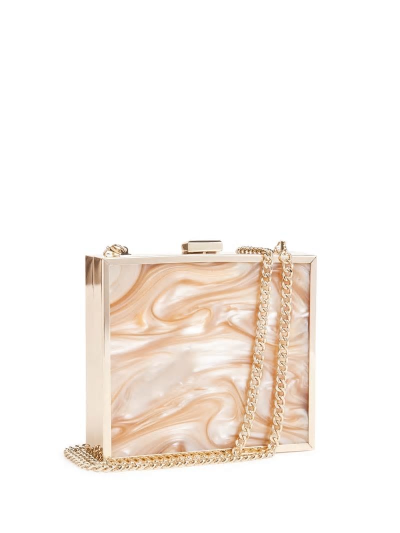 Guess Sutton Box Clutch - Silver/Gold