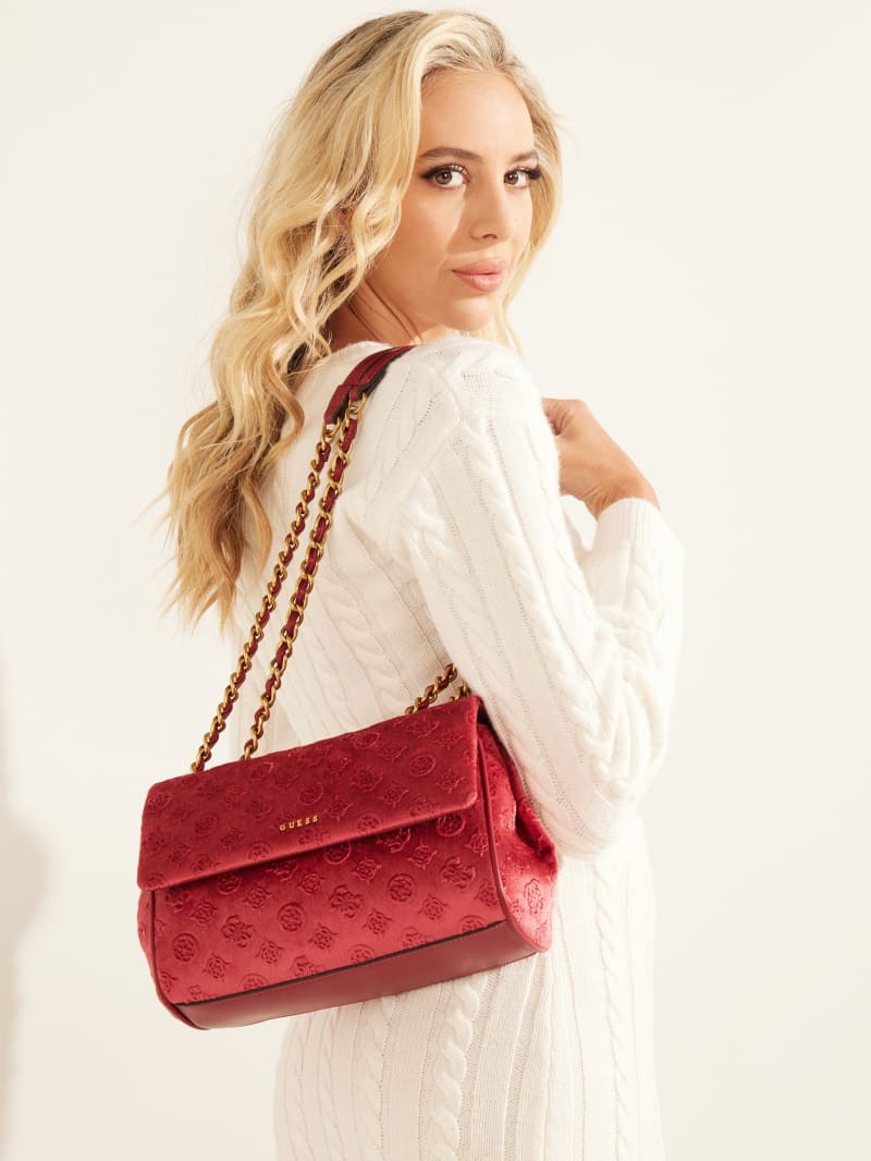 Guess Kimi Logo Convertible Crossbody - Red