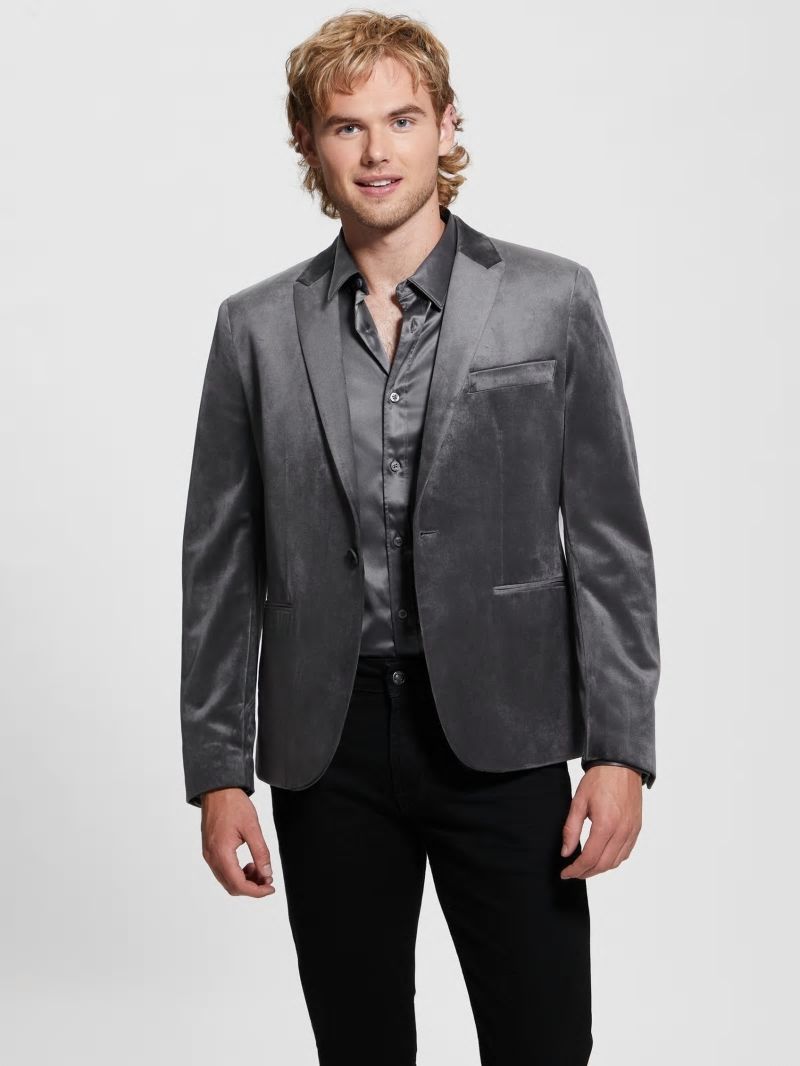 Guess Fulham Velvet Blazer - Magnetic